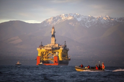  „Scanpix“/AP nuotr. / „Shell“ naftos gavybos platforma Ramiajame vandenyne, Vašingtono valstijoje 