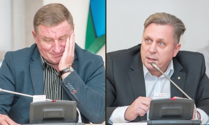 Etikos sargų akiratyje -Šilutės rajono savivaldybės tarybos nariai V.Pavilonis (kairėje) ir A.Jakas . S.Gvildžio nuotr.