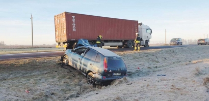 Avarijoje nukentėjo lengvojo automobilio vairuotojas. R. Žalgevičiaus nuotr.