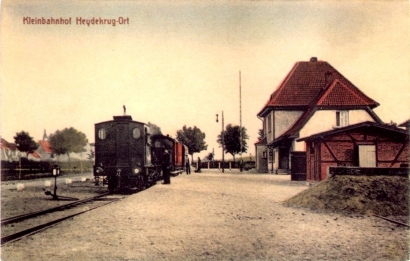 Šilutės-Kulėšų geležinkelio linijos traukinių stotis Šilutės mieste XX a. pradžioje.