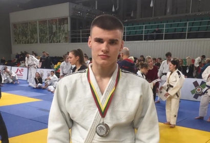 Lietuvos dziudo U-23 čempionato II vietos laimėtojas Edvardas Sagalec. 
